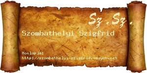 Szombathelyi Szigfrid névjegykártya